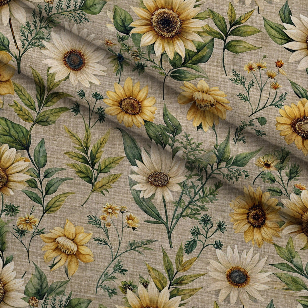 Sunflower Linen Pattern 8 Minky Fabric