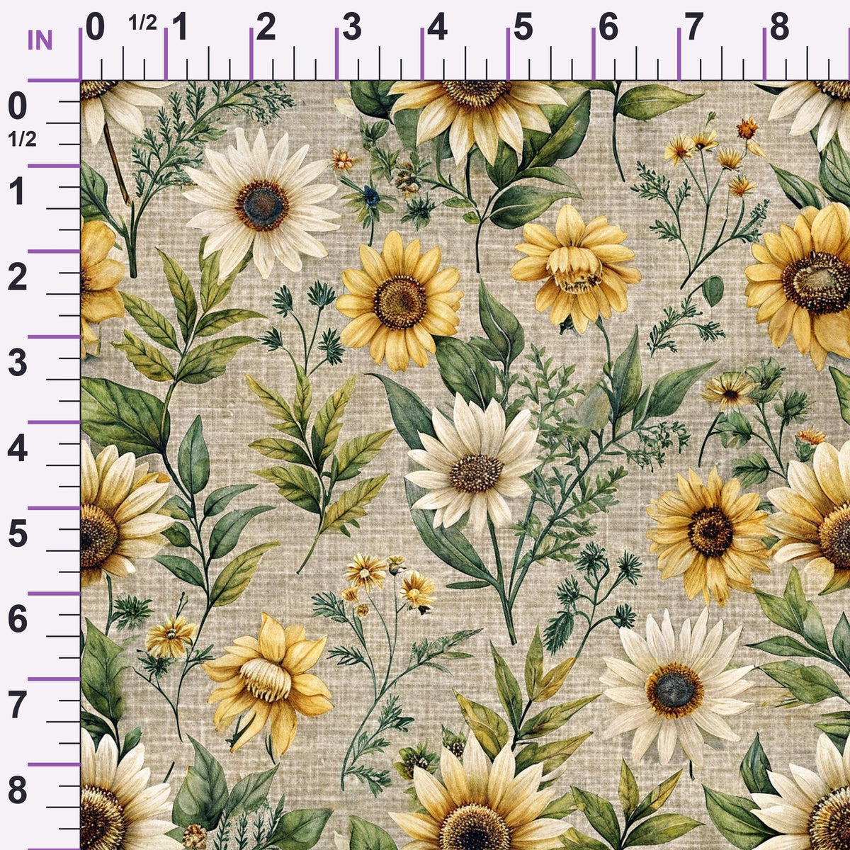 Sunflower Linen Pattern 8 Minky Fabric