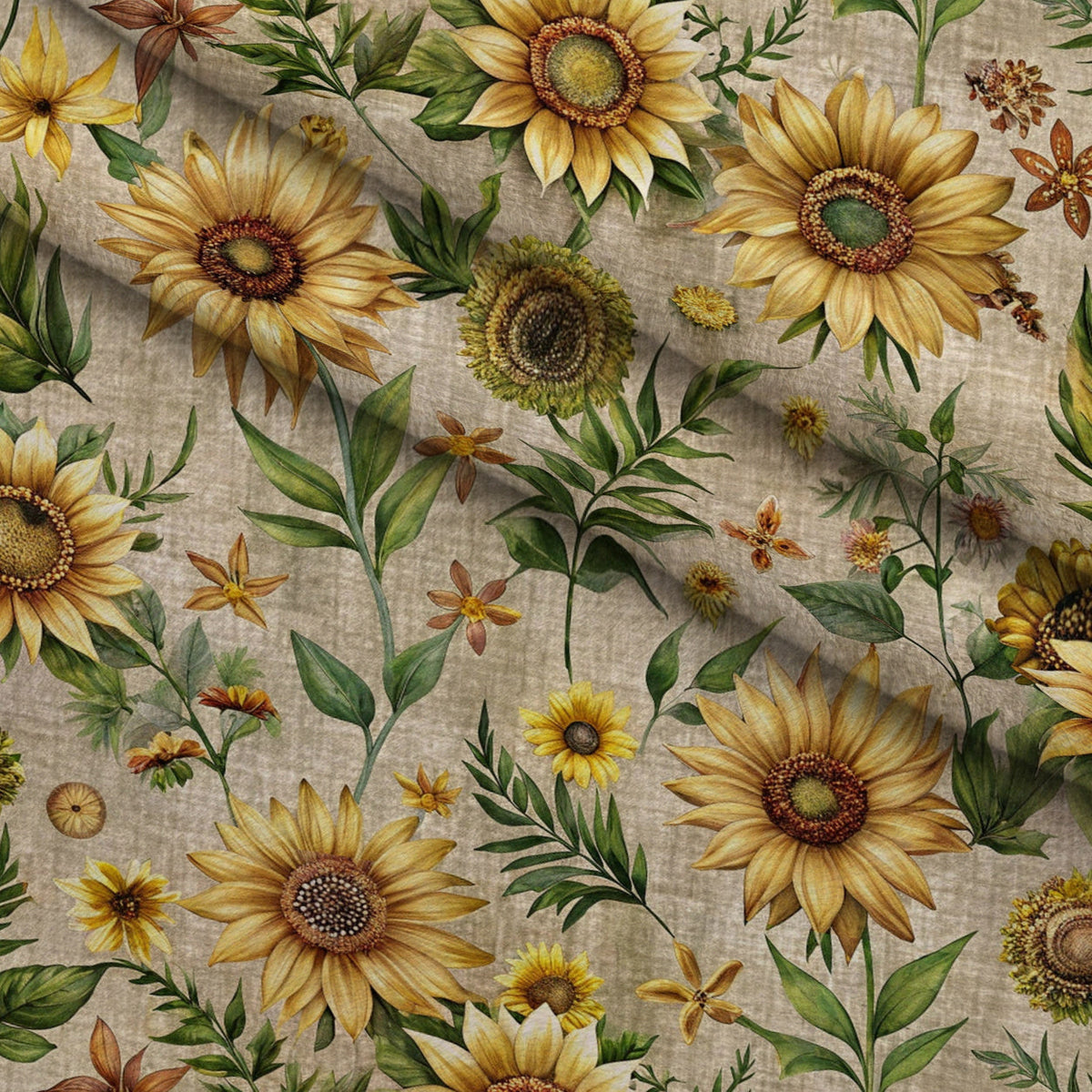 Sunflower Linen Pattern 9 Minky Fabric