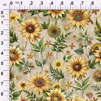 Sunflower Linen Pattern 9 Minky Fabric