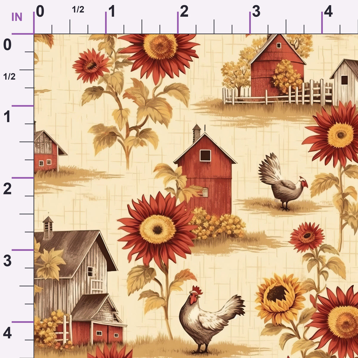 Sunflower Toile Pattern 10 Minky Fabric