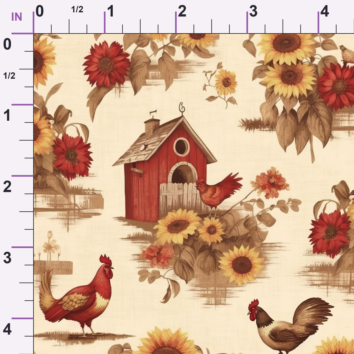 Sunflower Toile Pattern 12 Minky Fabric