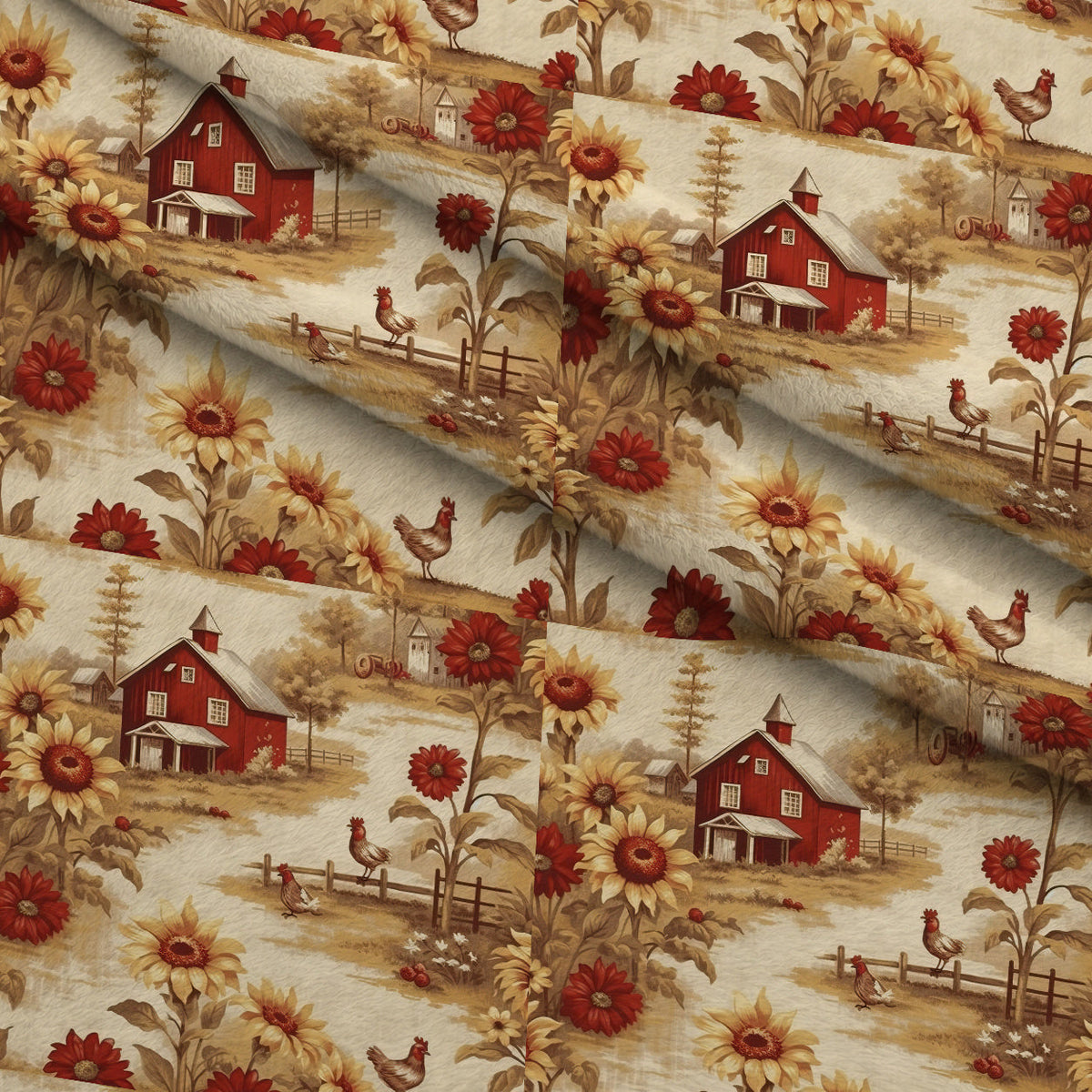 Sunflower Toile Pattern 4 Minky Fabric