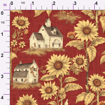 Sunflower Toile Pattern 7 Minky Fabric