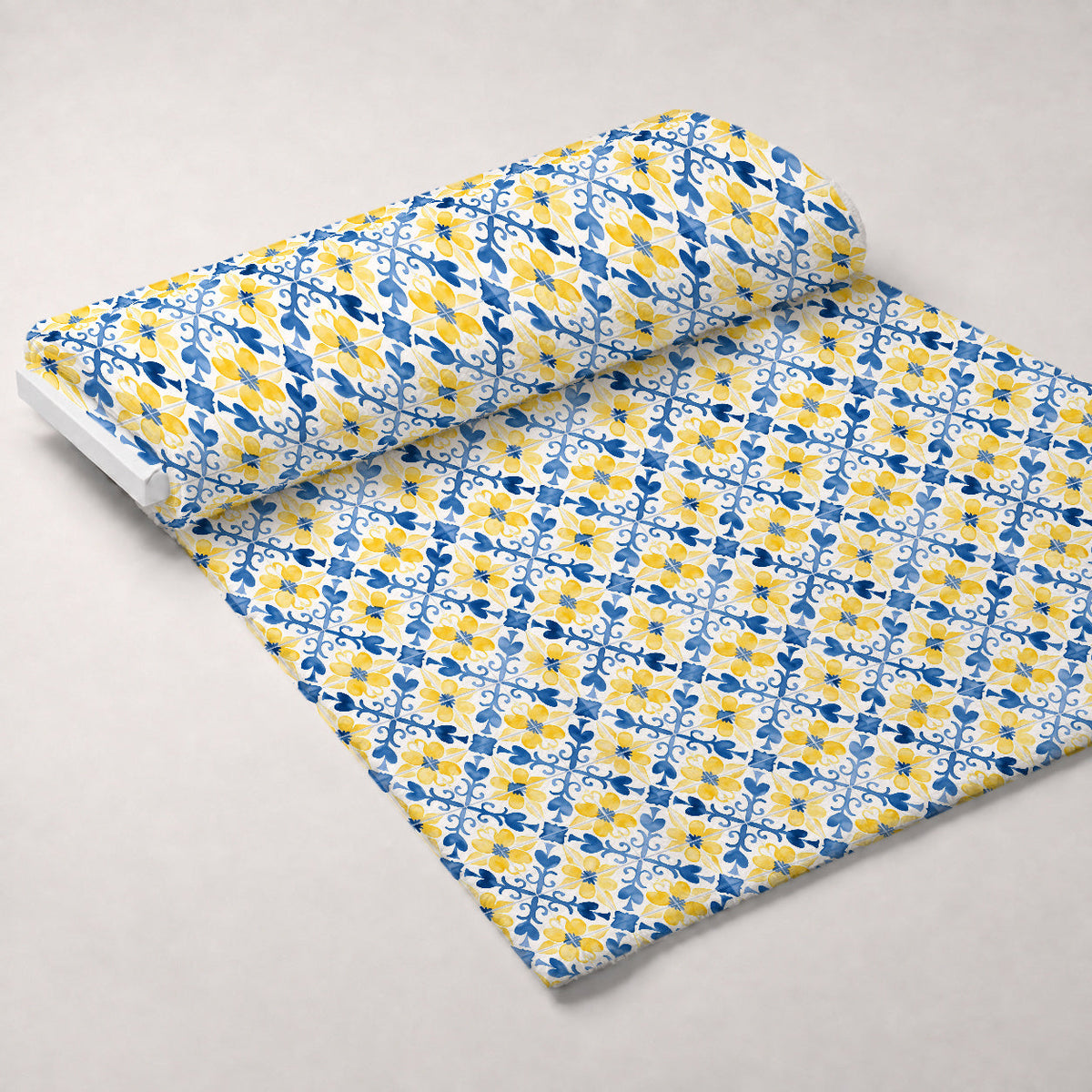 Sunlit Azulejo Pattern 1 Minky Fabric