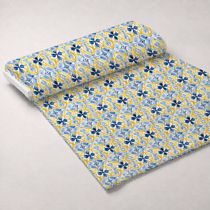 Sunlit Azulejo Pattern 30 Minky Fabric
