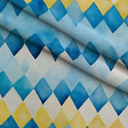 Sunlit Azulejo Pattern 32 Minky Fabric