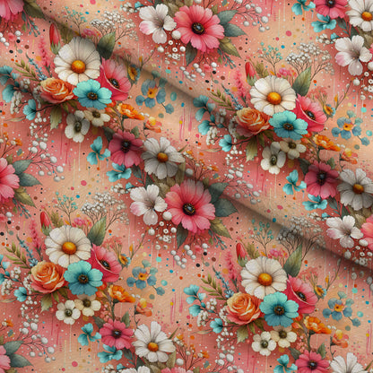 Sunlit Wildflowers Pattern 1 Minky Fabric