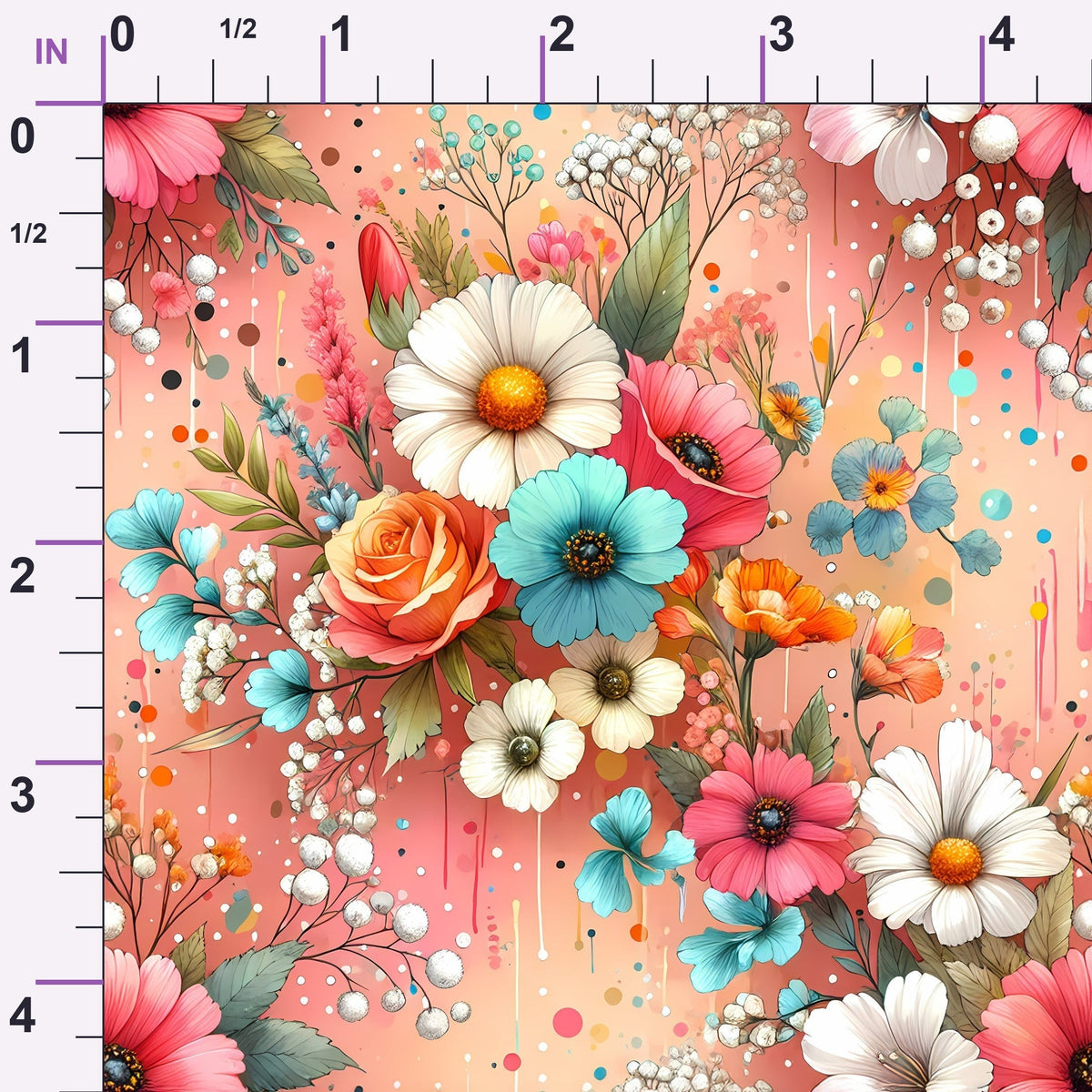 Sunlit Wildflowers Pattern 1 Minky Fabric