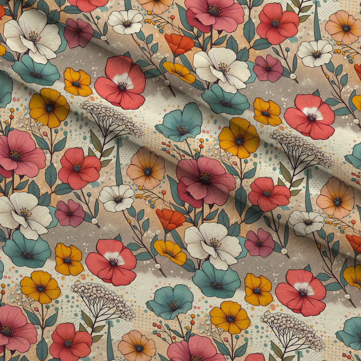 Sunlit Wildflowers Pattern 12 Minky Fabric