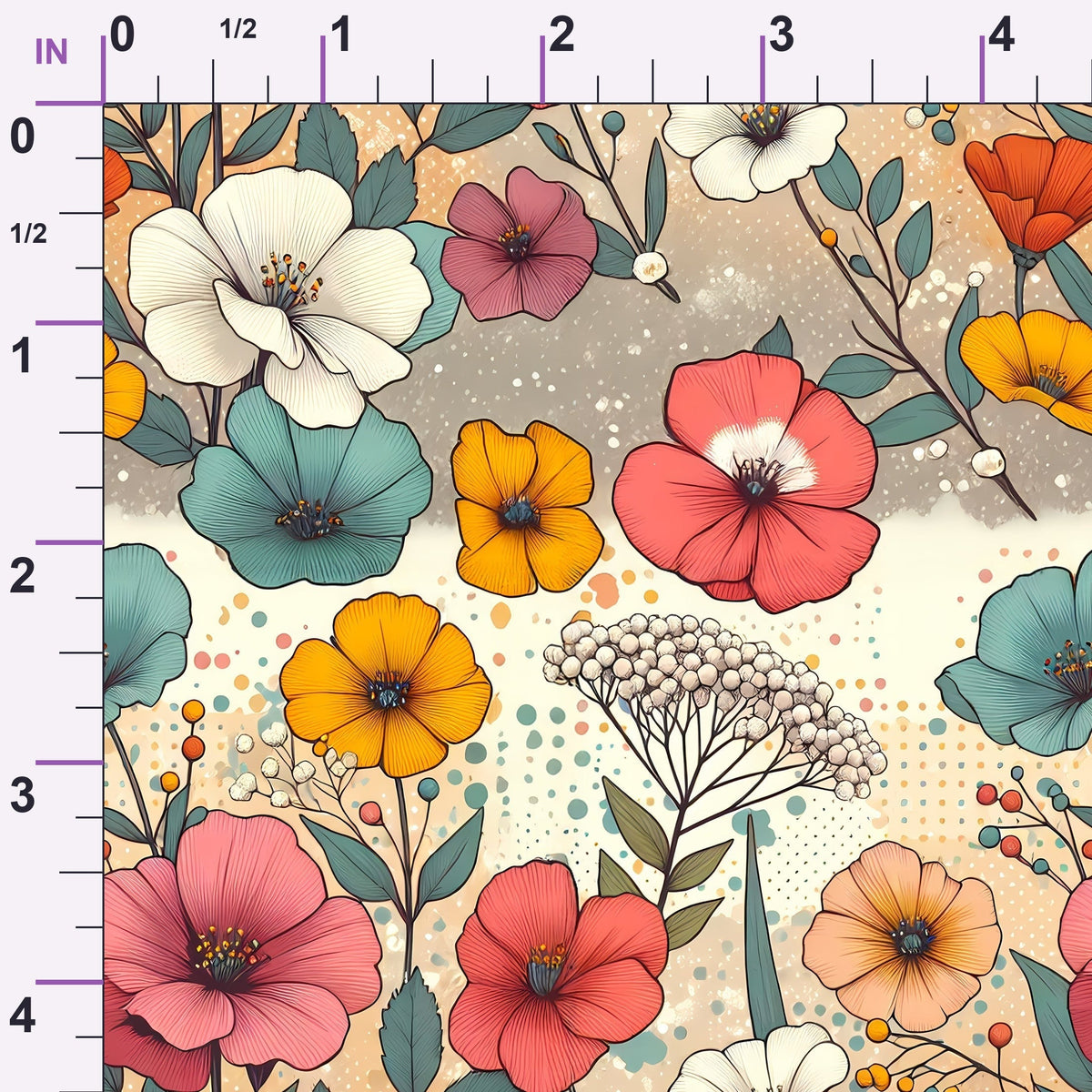Sunlit Wildflowers Pattern 12 Minky Fabric