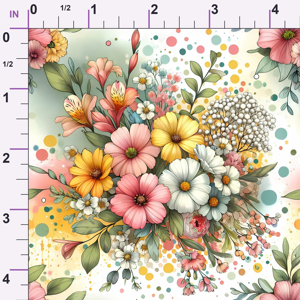 Sunlit Wildflowers Pattern 3 Minky Fabric