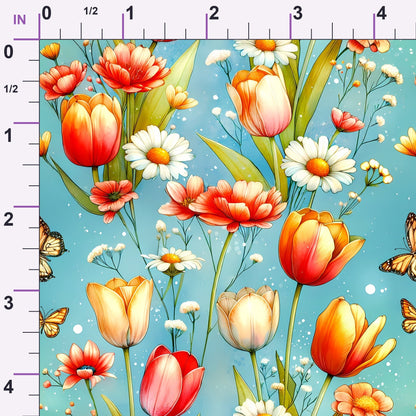 Sunlit Wildflowers Pattern 6 Minky Fabric