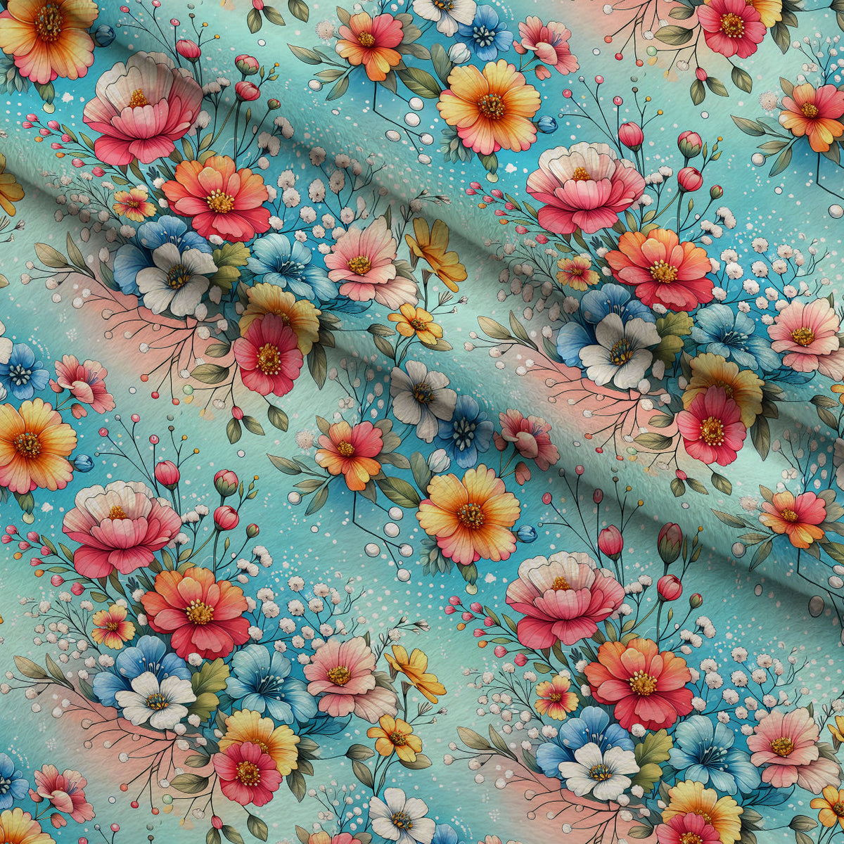 Sunlit Wildflowers Pattern 7 Minky Fabric