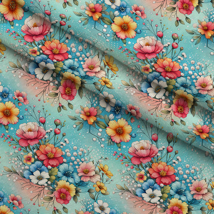 Sunlit Wildflowers Pattern 7 Minky Fabric
