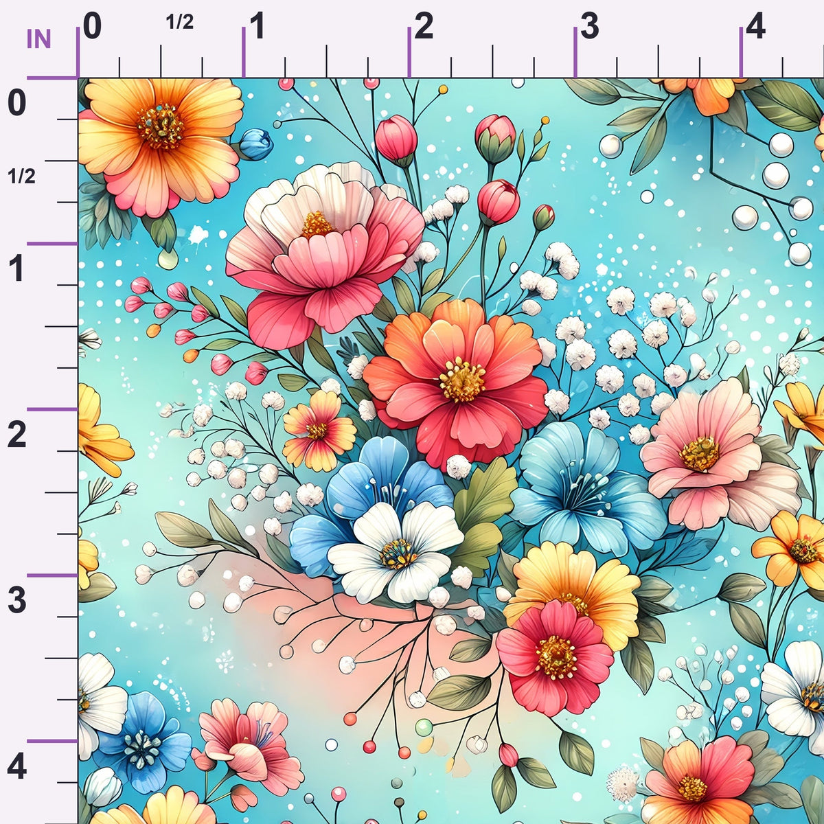 Sunlit Wildflowers Pattern 7 Minky Fabric