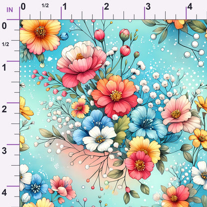 Sunlit Wildflowers Pattern 7 Minky Fabric