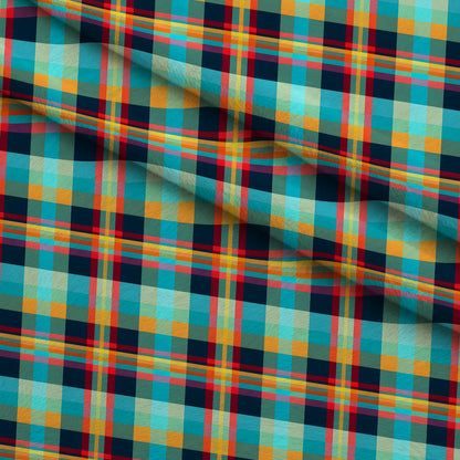 Sunset Tartan Pattern 10 Minky Fabric