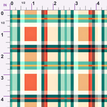 Sunset Tartan Pattern 12 Minky Fabric