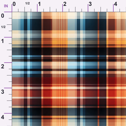 Sunset Tartan Pattern 2 Minky Fabric
