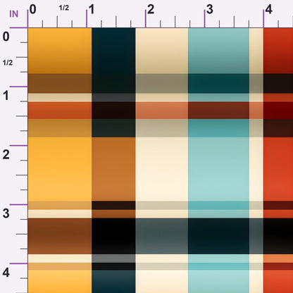 Sunset Tartan Pattern 3 Minky Fabric