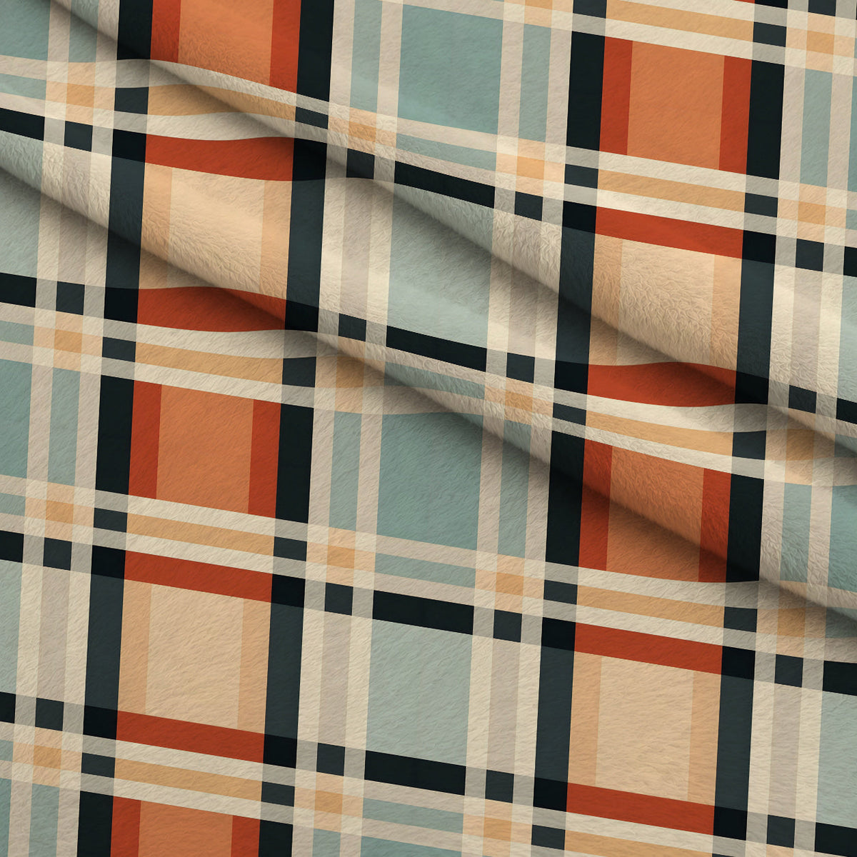 Sunset Tartan Pattern 4 Minky Fabric