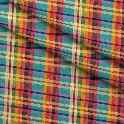 Sunset Tartan Pattern 8 Minky Fabric