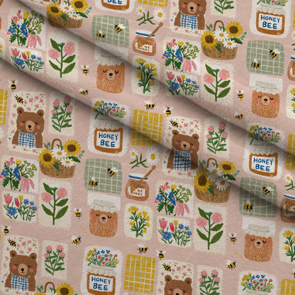 Sweet Clover Bears Pattern 1 Minky Fabric