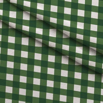 Sweet Strawberries Green Gingham Minky Fabric