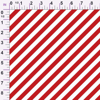 Sweet Strawberry Red Diagonal Stripes Minky Fabric