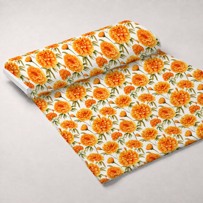 Tangerine Blooms Pattern 1 Minky Fabric
