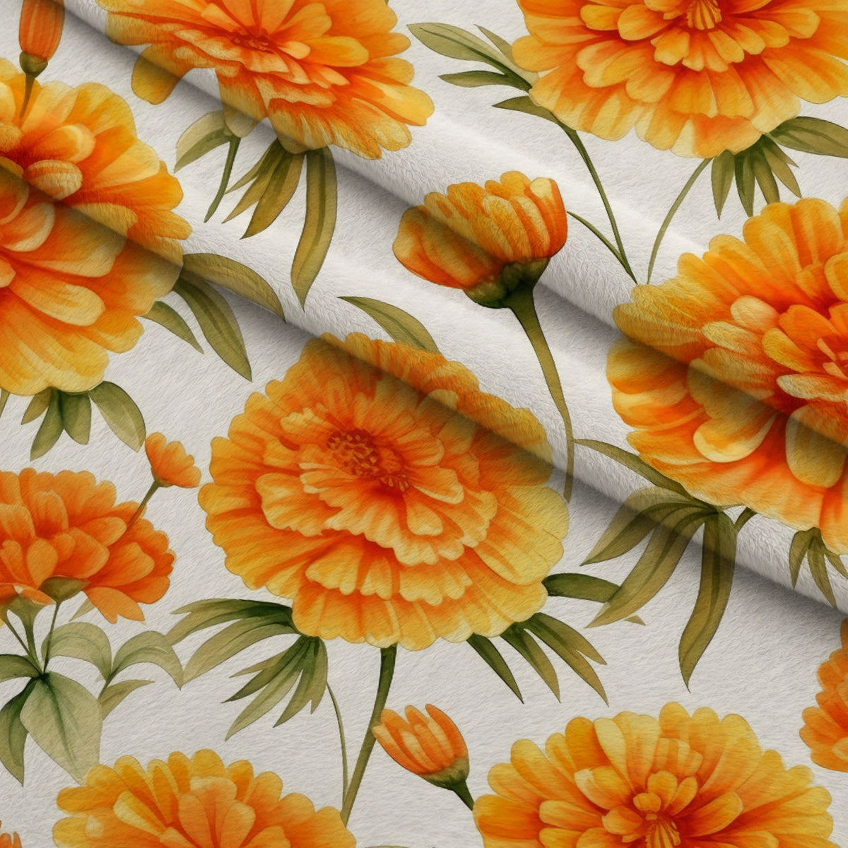 Tangerine Blooms Pattern 1 Minky Fabric