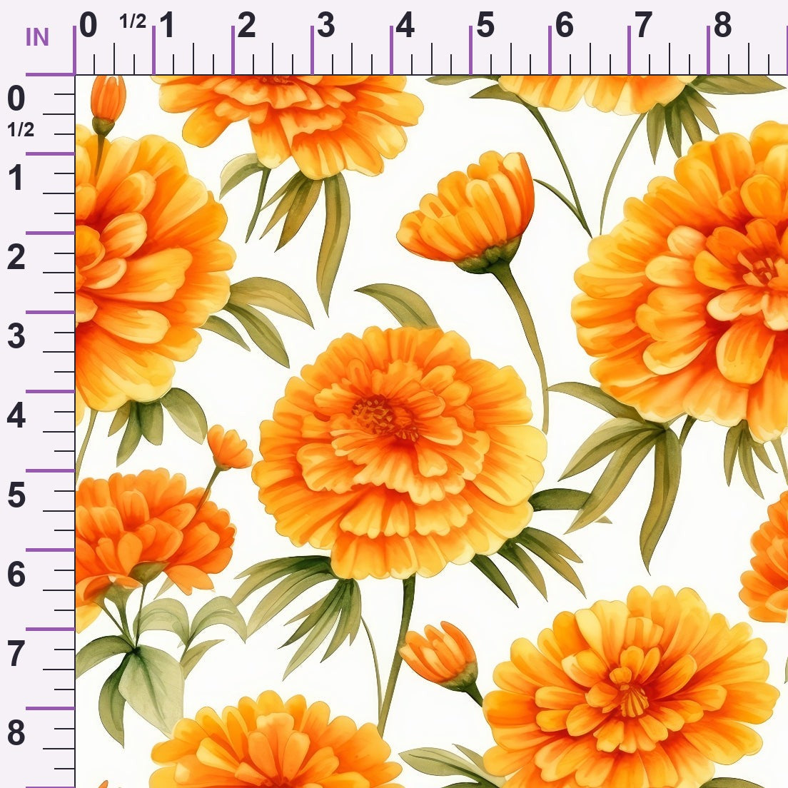 Tangerine Blooms Pattern 1 Minky Fabric