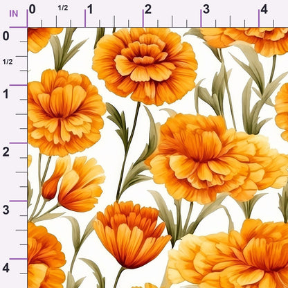 Tangerine Blooms Pattern 10 Minky Fabric