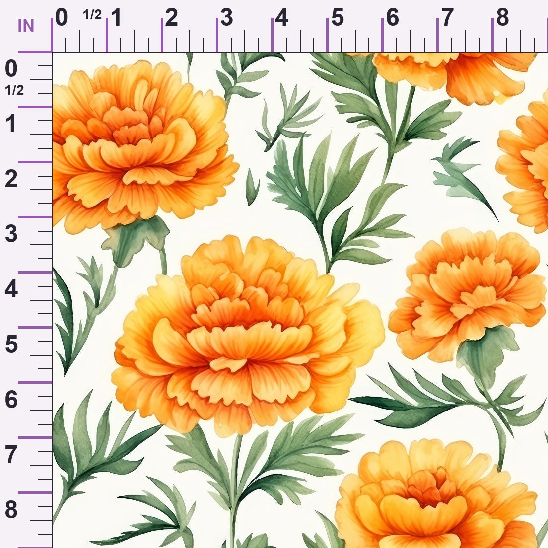 Tangerine Blooms Pattern 11 Minky Fabric