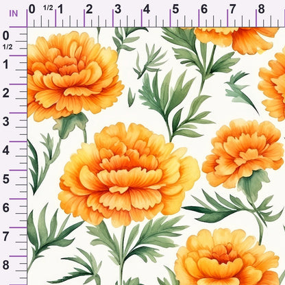 Tangerine Blooms Pattern 11 Minky Fabric