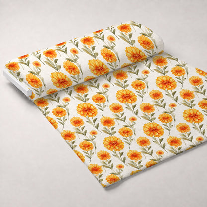 Tangerine Blooms Pattern 12 Minky Fabric