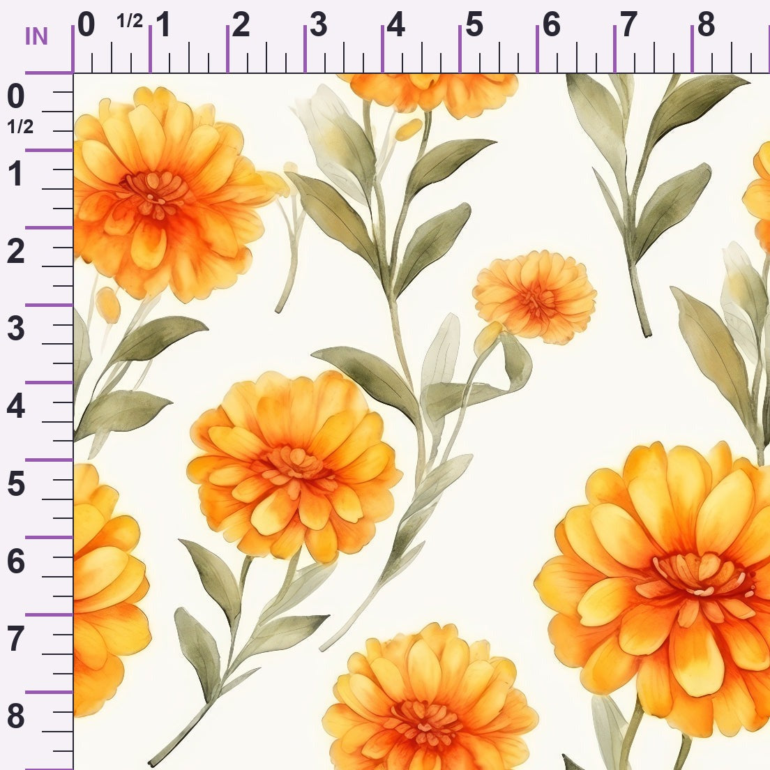 Tangerine Blooms Pattern 12 Minky Fabric
