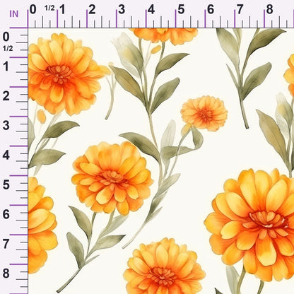 Tangerine Blooms Pattern 12 Minky Fabric