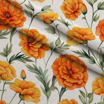 Tangerine Blooms Pattern 2 Minky Fabric