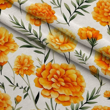 Tangerine Blooms Pattern 3 Minky Fabric