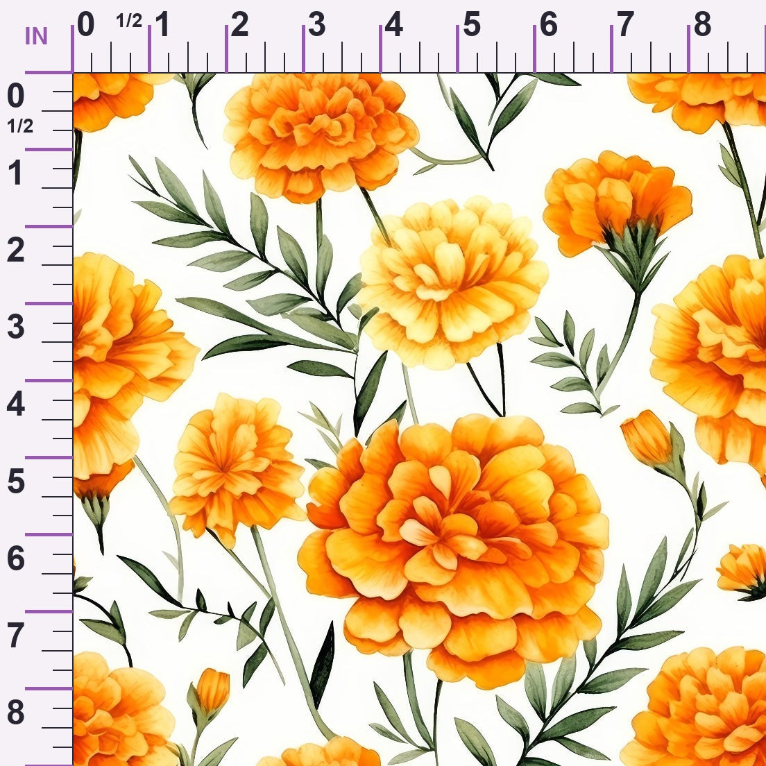 Tangerine Blooms Pattern 3 Minky Fabric