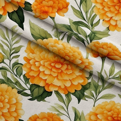 Tangerine Blooms Pattern 4 Minky Fabric