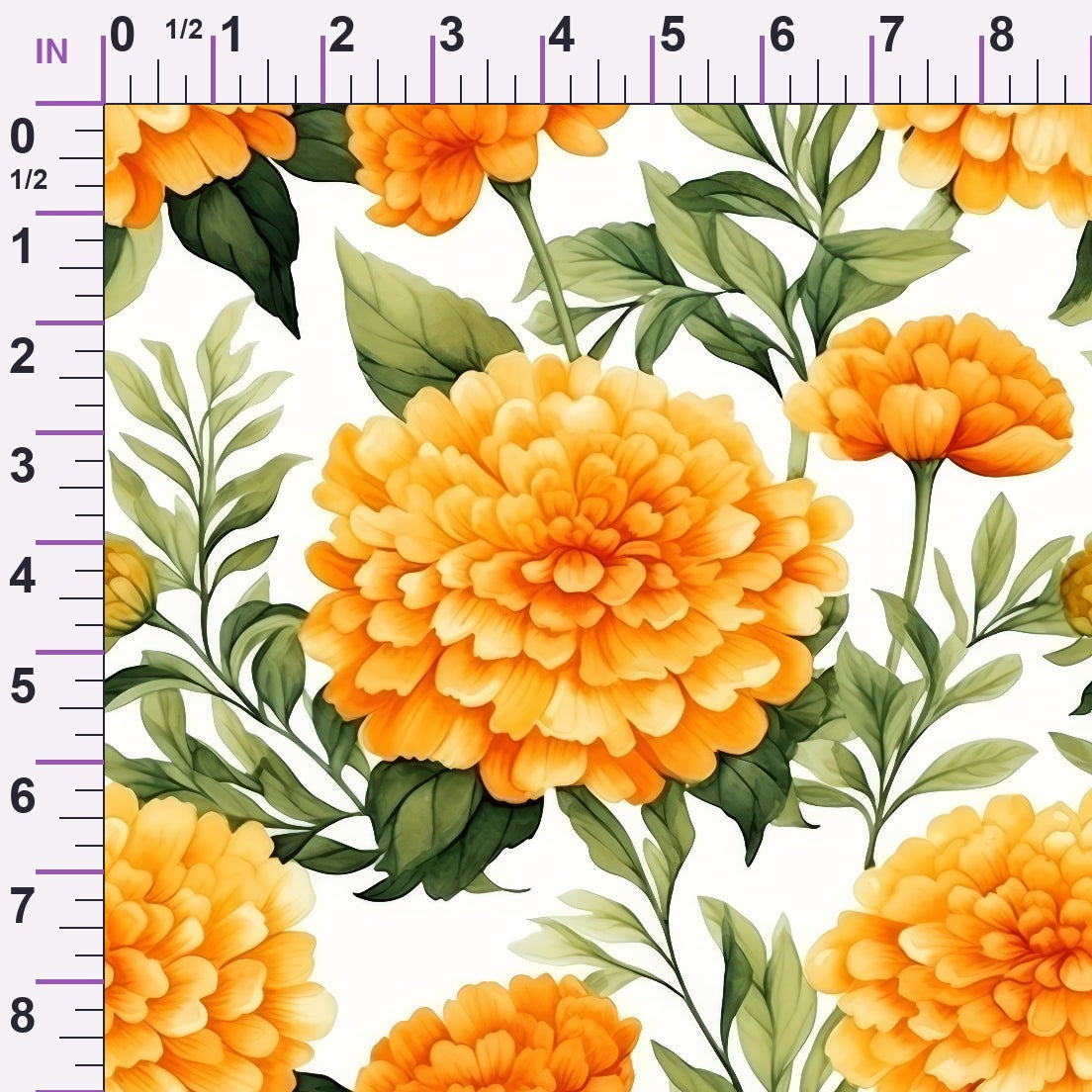 Tangerine Blooms Pattern 4 Minky Fabric