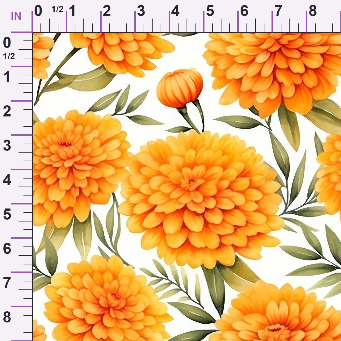 Tangerine Blooms Pattern 5 Minky Fabric