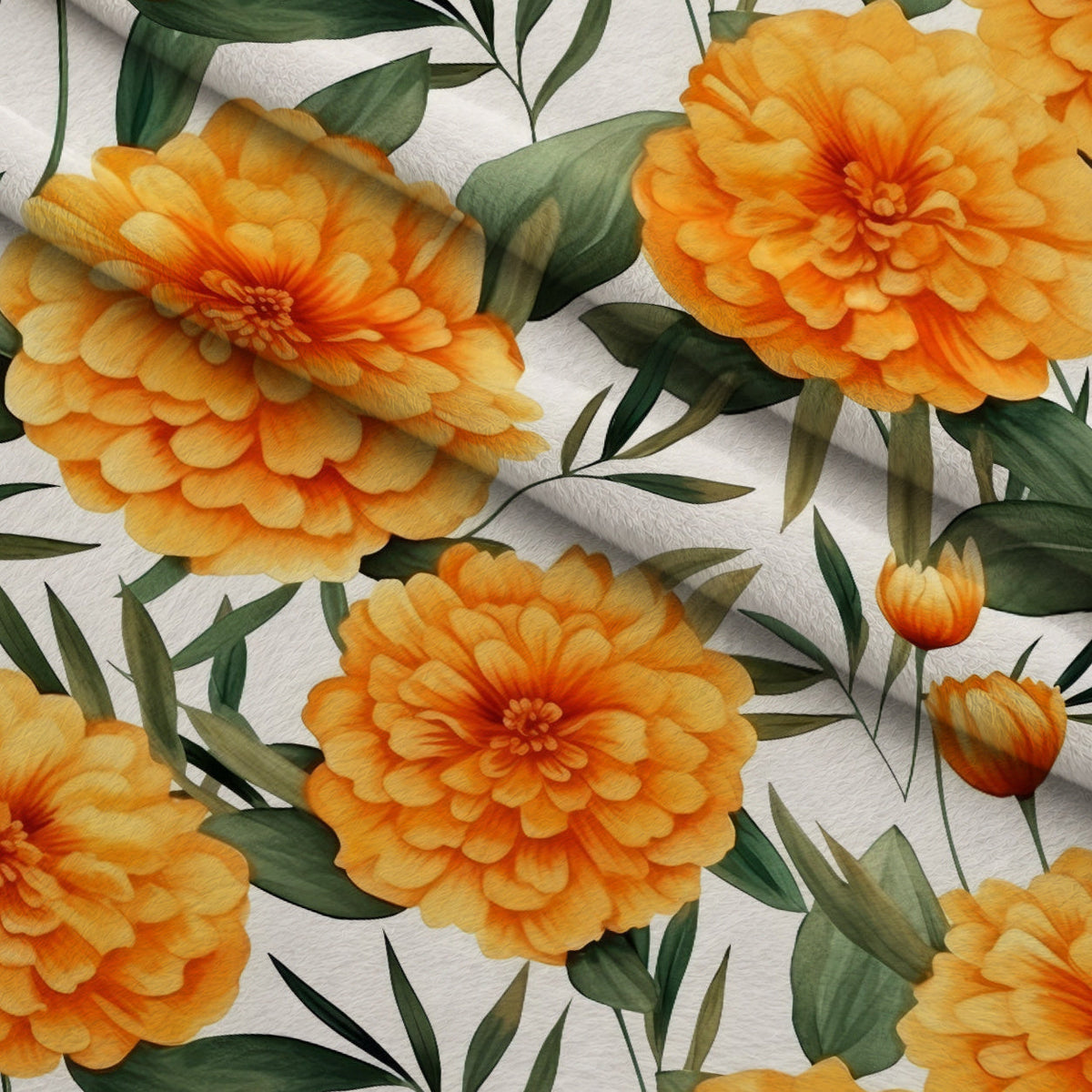 Tangerine Blooms Pattern 6 Minky Fabric