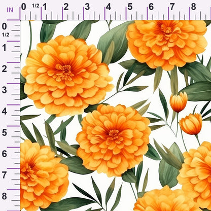 Tangerine Blooms Pattern 6 Minky Fabric