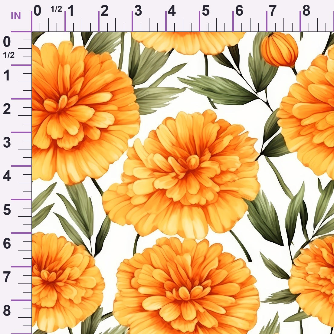 Tangerine Blooms Pattern 7 Minky Fabric