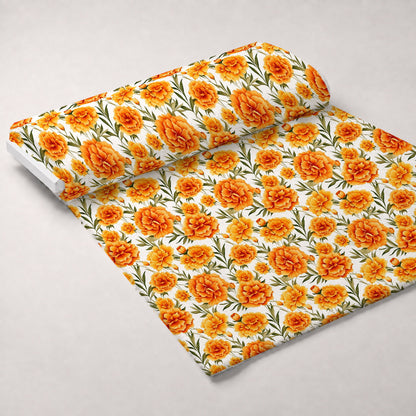 Tangerine Blooms Pattern 8 Minky Fabric