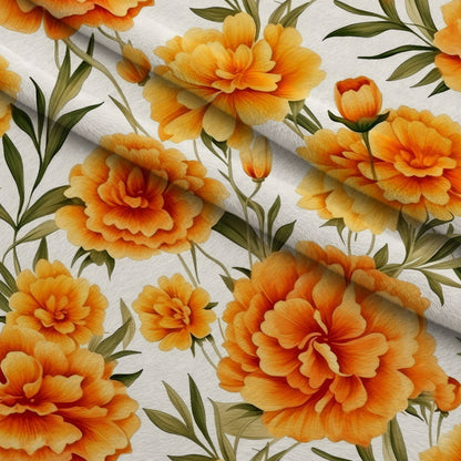 Tangerine Blooms Pattern 8 Minky Fabric